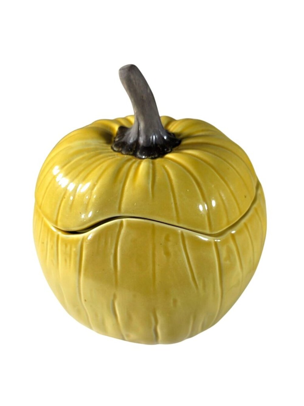 Crate & Barrel bowl Ceramic Pumpkin 3 Cup harvest Yellow With Lid By B. Eigen